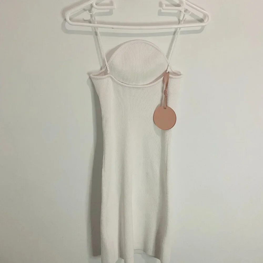 Alexis Giasa White Mini Dress - Strapless Neckline with Sculptural Curve Size S - Picture 6 of 14